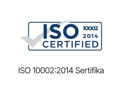 ISO 10002 2014 sertifika kartı